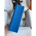 Hermes Kelly Pochette Handmade Bag In Blue Zanzibar Swift Calfskin