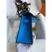 Hermes Kelly Pochette Handmade Bag In Blue Zanzibar Swift Calfskin