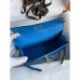 Hermes Kelly Pochette Handmade Bag In Blue Zanzibar Swift Calfskin