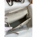 Hermes Kelly Pochette Handmade Bag In Pearl Grey Swift Calfskin