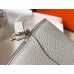 Hermes Mini Sac Roulis 18cm Bag In Pearl Grey Evercolor Calfskin