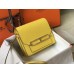 Hermes Mini Sac Roulis 18cm Bag In Yellow Evercolor Calfskin