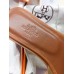 Hermes Oran Sandals In Brown Leather With Stitched Detail