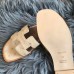 Hermes Oran Sandals In Beige Ostrich Leather