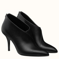 Hermes Virginia Ankle Boot In Black Velvet