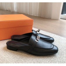 Hermes Women's Oz Mules in Black Leather
