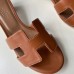 Hermes Oasis Sandals In Brown Swift Leather