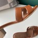 Hermes Oasis Sandals In Brown Swift Leather