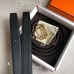 Hermes Pad Reversible Belt In Black Clemence Leather