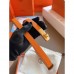 Hermes Orange Epsom Kelly Belt With Palladium Hardware