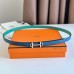 Hermes Gamma 13mm Belt in Green Epsom Leather and Blue Swift Leather