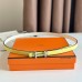 Hermes Gamma 13mm Belt in White Epsom Leather and Yellow Swift Leather
