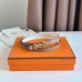 Hermes Gamma 13mm Belt in White Epsom Leather and Taupe Swift Leather