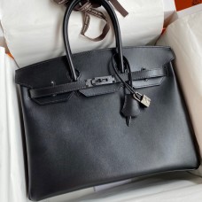 Hermes Black Box Birkin Retourne 35cm Handmade Bag